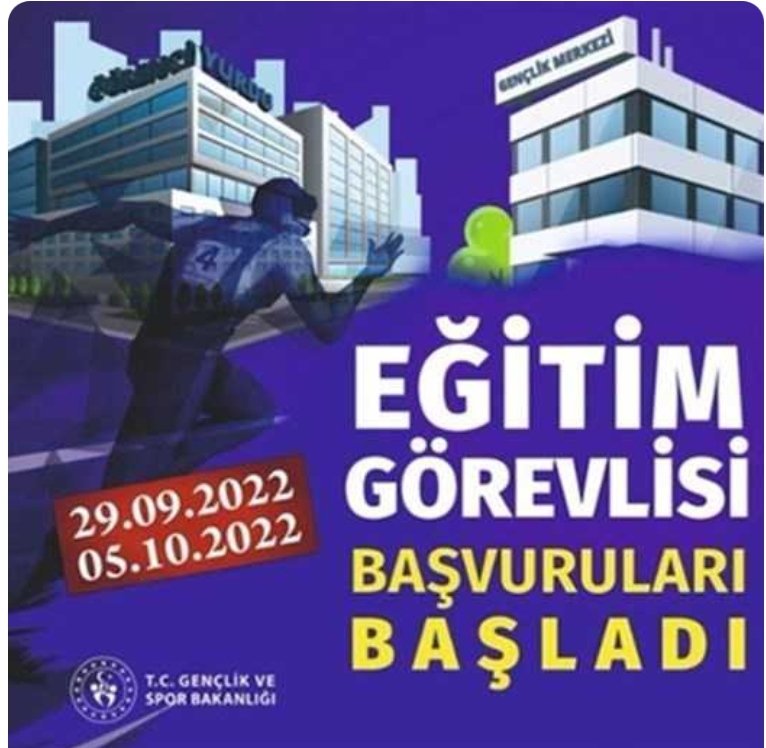 GSB Yurtları ve Gençlik Merkezleri eğitim faaliyetlerinde görevlendirilmek üzere eğitim görevlisi başvuruları 29 Eylül - 5 Ekim 2022  tarihleri arasında alınacaktır.

mardin.gsb.gov.tr/HaberDetaylari…