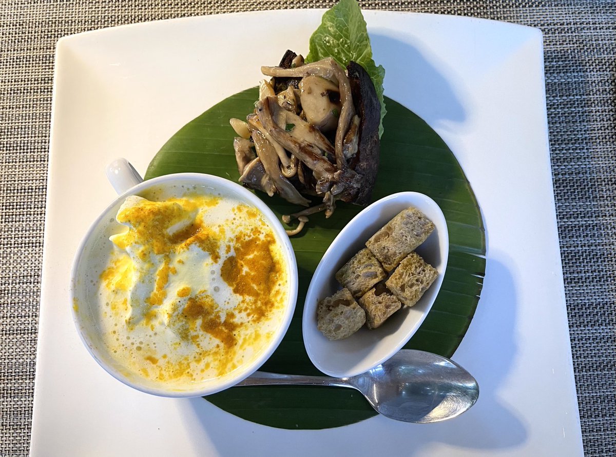 LouiseMangos's tweet photo. Pumpkin cappuccino with croutons and wild mushroom bruschetta. Autumn food to celebrate finishing the latest novel. Accompanied by a sassy Sardinian red wine 🍷📚
#ConfessionsOfACrimeWriter 
Paired with #RoccaRubia https://t.co/rzKsdWutrJ