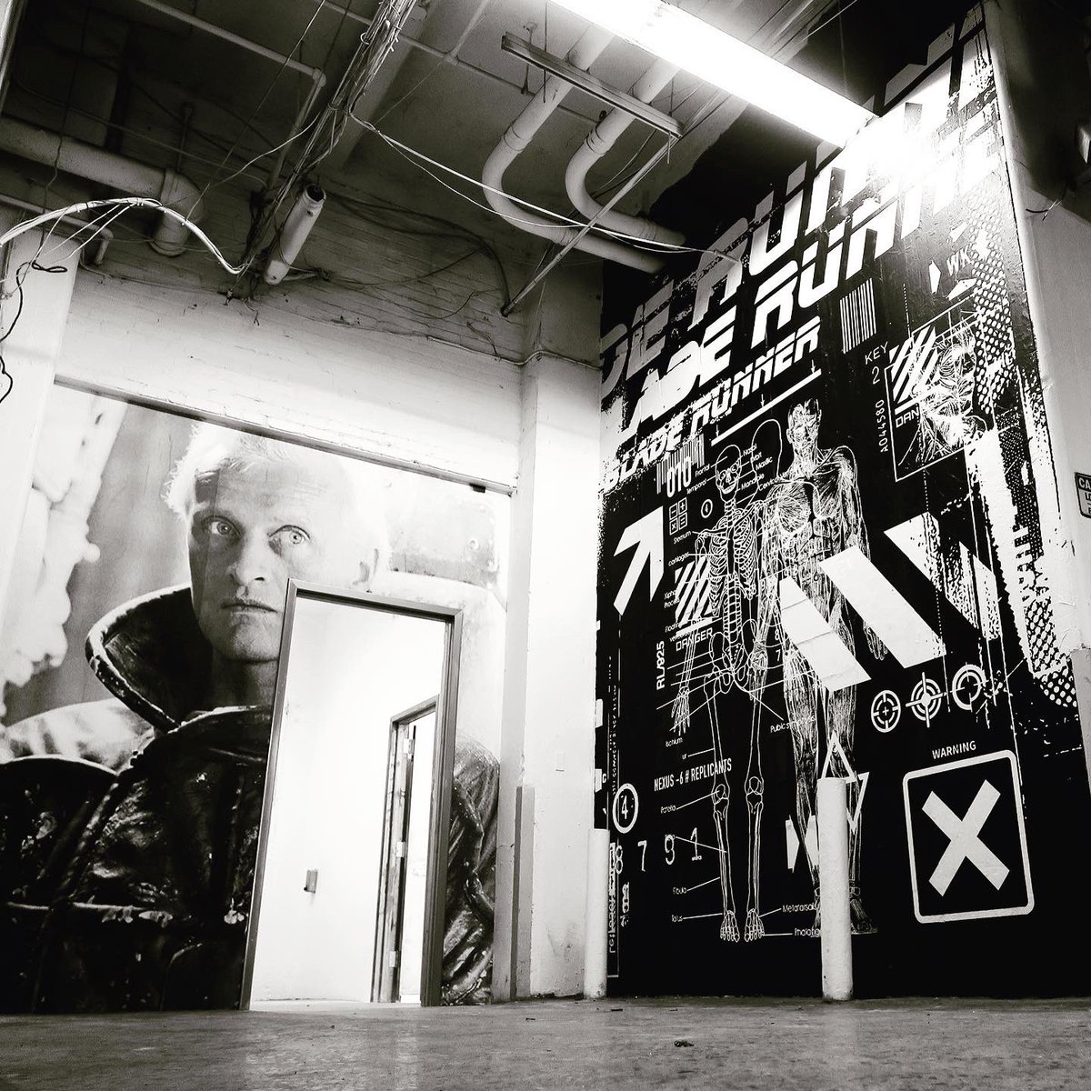wkinteract's tweet photo. WK /commemoration of 40 years anniversary of BLADE RUNNER a  very special movie directed  by Ridley Scott @ridleyscottcg  paste- up set up installation #bladerunner 
20.000 sf thanks to @Christianernphoto 
special THANKS
@manacontempory https://t.co/WyaIY9lAV3