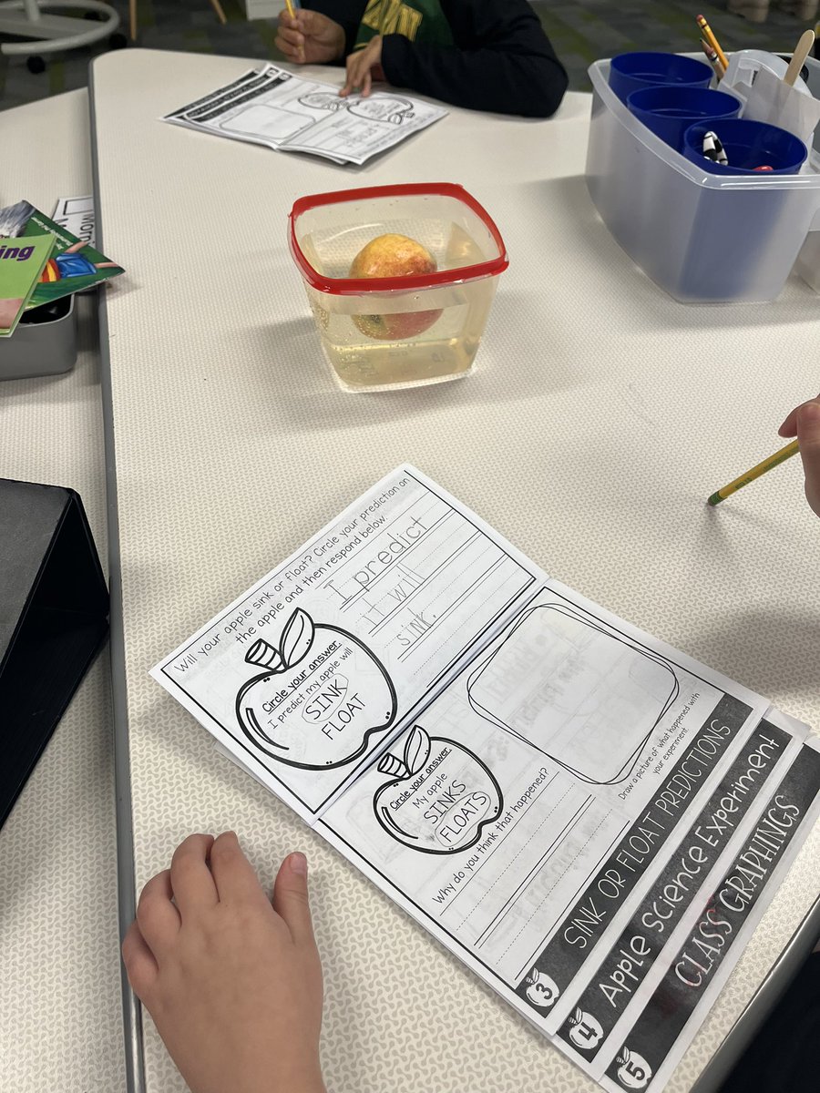 Apple Day in 1st grade! They measured how tall their teachers are with apples, learned about density and if they float or sink, made apple trappers, read stories, wrote about their apple pictures and more!🍎🍏

#teammillridge #appleday <a href="/Mrs_Ward1st/">Carmelina Ward</a>