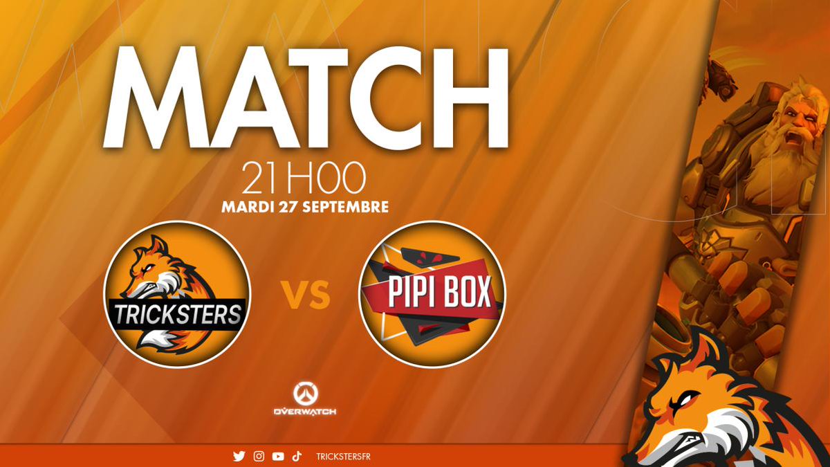 🦊Ce soir grande final du tournoi "DreamGoat" de @BluegenjiE 🦊
Nous allons affronter <a href="/Pipibox_/">PipiBox</a>  pour cette final à 21h
Le match sera cast sur: twitch.tv/bluegenjiesport
Venez nombreux pour nous soutenir 💪

#letsgotricksters