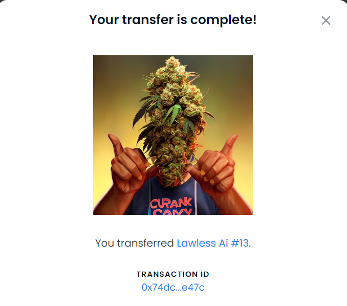 NFT_mastermindz's tweet photo. If you aren't breaking rules , Your not creating - Lawless🔥

4 of the 5 winners have reached out with wallet info and here is what they won , Congrats all 

We have another 5 NFT's  #nftgiveaway with 2 hrs left to go , just scroll the page to locate. 

#ArtLovers #WeedLovers #ai https://t.co/lpDbHBkbqB