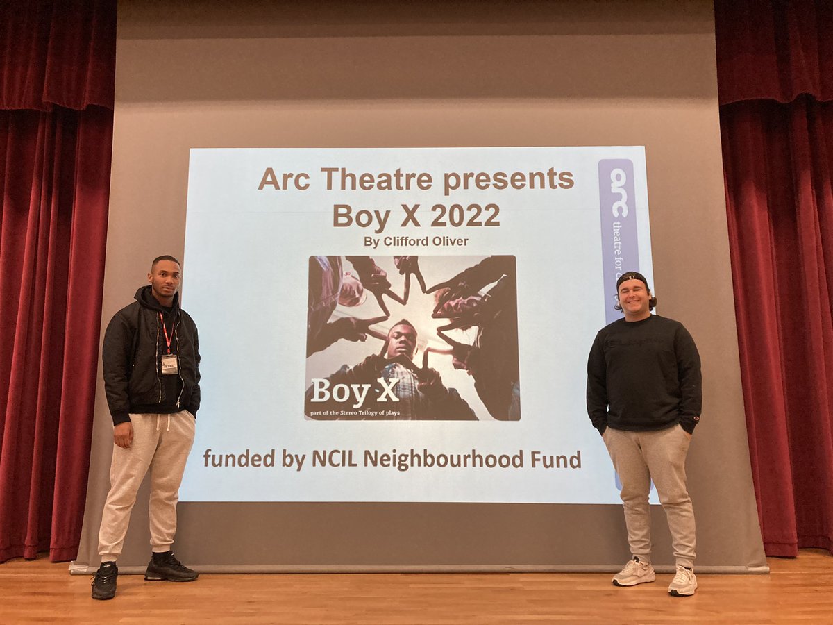 Natalie Smith (@natatarc) on Twitter photo Today’s play was BOY X by <a href="/coliver1956/">Clifford Oliver</a> at <a href="/EastburySchool/">Eastbury School</a> for the whole Y8 cohort.
They were a fantastic audience and asked such good questions about County Lines, drugs, weapon carrying, and joint enterprise.
Actors: Samuel Henderson and Malachi Giscombe Today’s play was BOY X by <a href="/coliver1956/">Clifford Oliver</a> at <a href="/EastburySchool/">Eastbury School</a> for the whole Y8 cohort.
They were a fantastic audience and asked such good questions about County Lines, drugs, weapon carrying, and joint enterprise.
Actors: Samuel Henderson and Malachi Giscombe