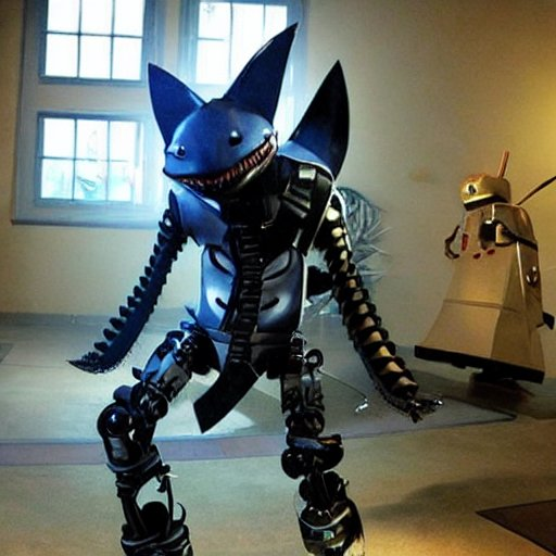 In case you were wondering what AI thinks about when it hears "Robot Ninja Shark," here you go.