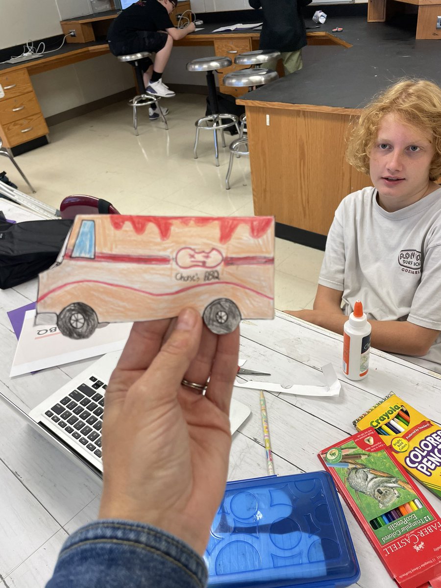 dbjoyner4's tweet photo. Leaning into our graphic design unit with our Food Truck Prototypes. #SMSHUB8 @SMSIWCS https://t.co/gULTQuUUoU
