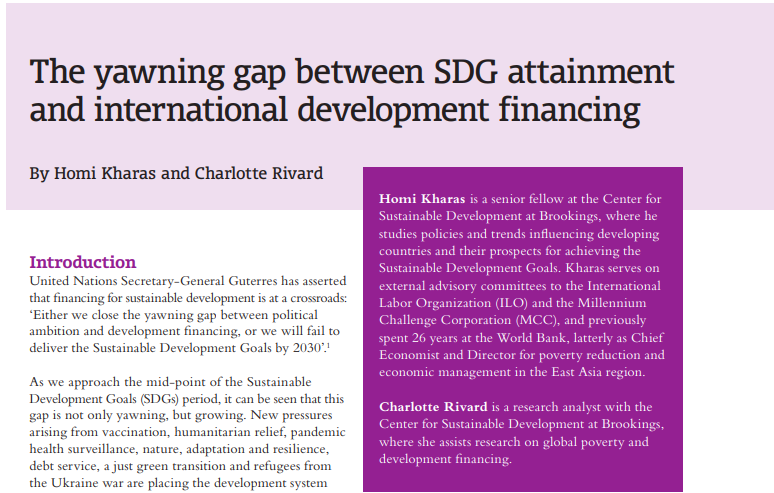 Why has the international development finance world been unable to accelerate investments in the #SDGs? 

Homi Kharas and <a href="/charlodata/">Charlotte Rivard</a> break down the trends: bit.ly/3UB7Sso