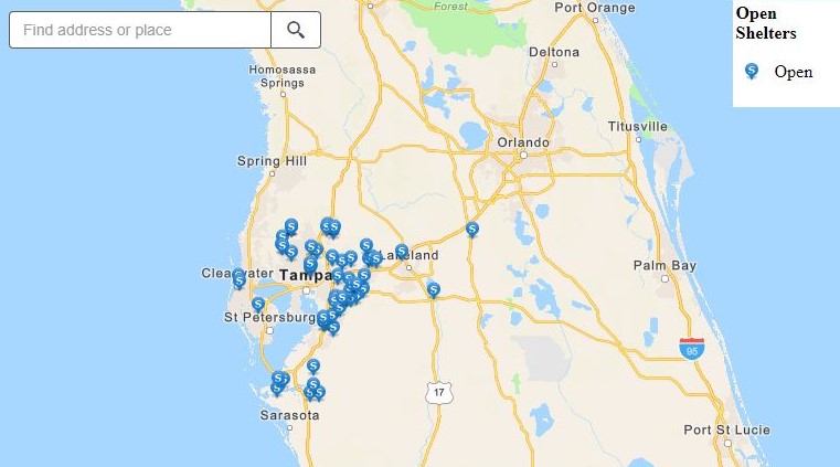 RedCrossIL's tweet image. Here is a look at the open Red Cross shelters in Florida as of noon today, in advance of #HurricaneIan. redcross.org