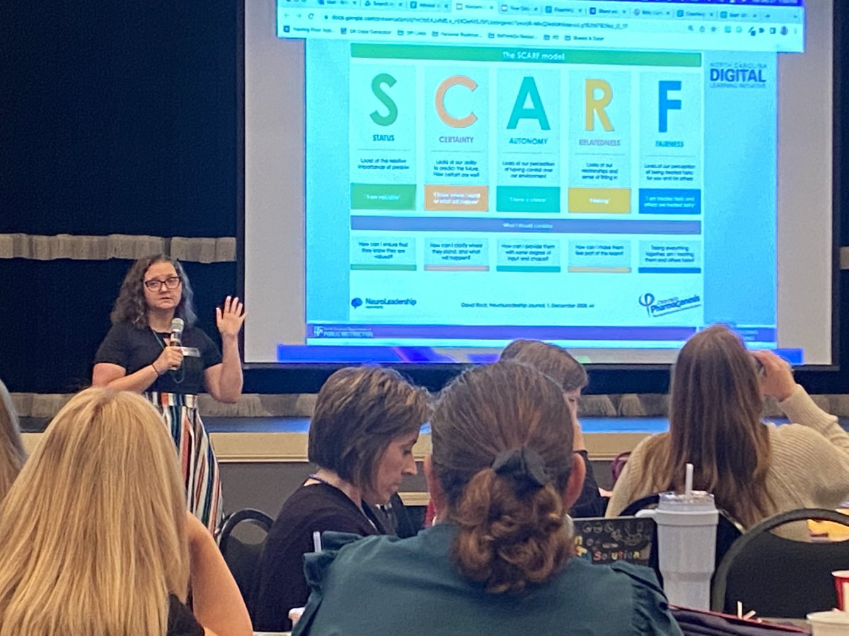 scibri's tweet photo. @aplusedtech sharing the SCARF Model to support instructional coaching #nced #ncbold #nccoach #ncdln @BoucherLauren @MurrayGirl @vcuberoWNC @PembrokeAmanda @ChaunceyMedia https://t.co/j3unMwhESg