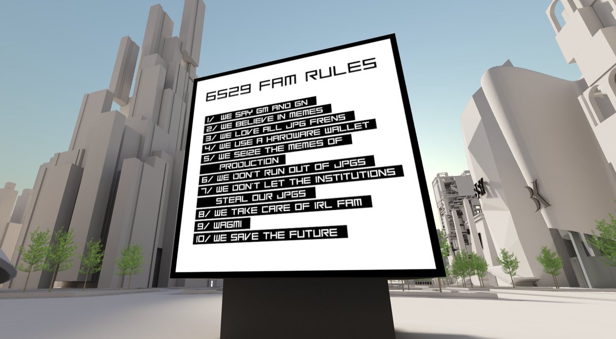 CryptoCamNFT's tweet photo. Had a look around the 6529 Museum District created by @punk6529 who is creating a decentralized Open Metaverse. Looks pretty cool and the rules 🔥 https://t.co/NmFv4np9bo