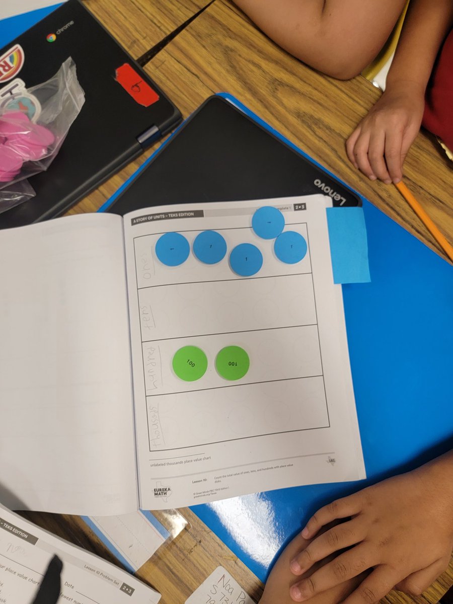 mrsrodrigu's tweet photo. Using our Place Value Chips to form numbers in math! #GISDMathRocks @SCES_Scorpions https://t.co/0Q3cGEwK42