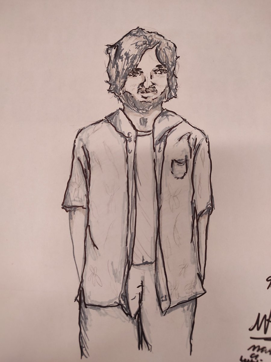 A student drew me and it really captures the sad indie vibe I've been trying to cultivate over the years.