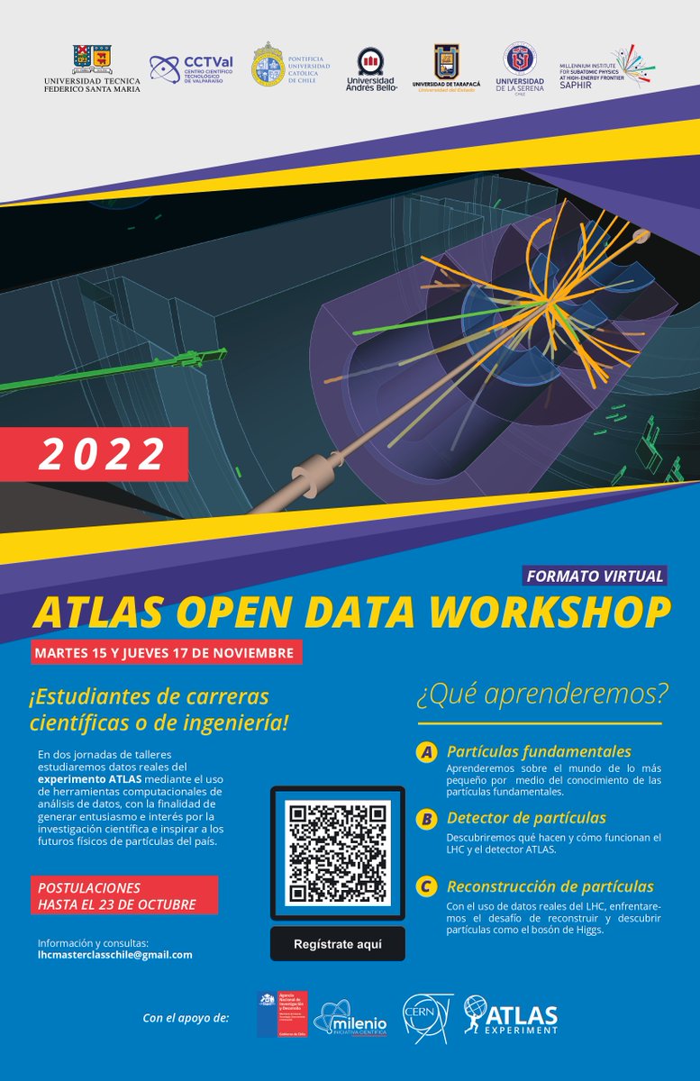 ¿Y si te dijéramos que puedes conocer el experimento más grande del mundo desde tu casa? 😲
 
Si eres estudiante de una carrera científica o ingeniería, ¡ATLAS Open Data Workshop es el taller para ti! 🤓👇🏾

#CentrosANID
<a href="/usantamaria/">USM</a>