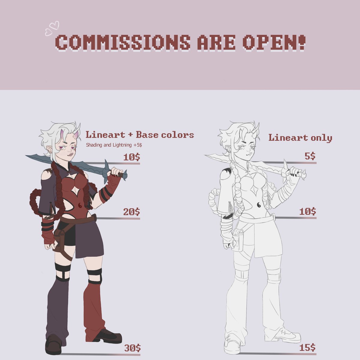 noicedraws's tweet photo. 🌟💗COMMISSIONS OPEN💗🌟

DM me for any information, discussion &amp; details 🪷
[☆ retweets and shares are very appreciated ☆]

[#Commission #Commissions #CommissionsOpen #Comms #CommissionSheet] https://t.co/XhMJ1RopBG