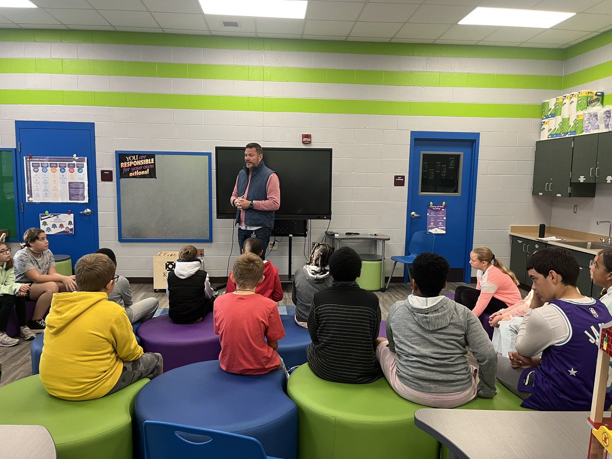 This week in Passport 2 Tomorrow it’s teacher week in our career field of Human Services. Today our school principal Mr. Sipple inspired our 6th graders. THANK YOU Mr. Sipple #MiddieRising #Passport2Tomorrow <a href="/Central_MCSD/">Central Academy</a> @Jen_Hayes_P2T