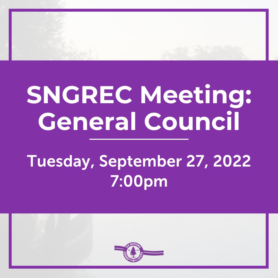 Please note tonight's General Council meeting will begin at 7:00pm, and will be livestreamed to the SNGR Facebook page.
