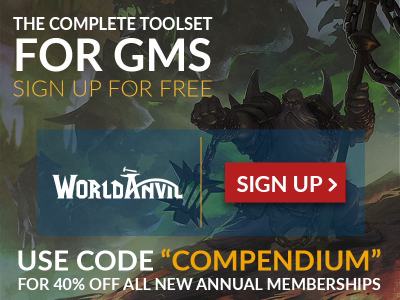 DndCompendium's tweet image. Exciting news! D&amp;amp;D Compendium is now sponsored by @WorldAnvil. If you're building a world, WA has an expansive set of tools to help you organize and track your world's information. #dnd #ttrpg