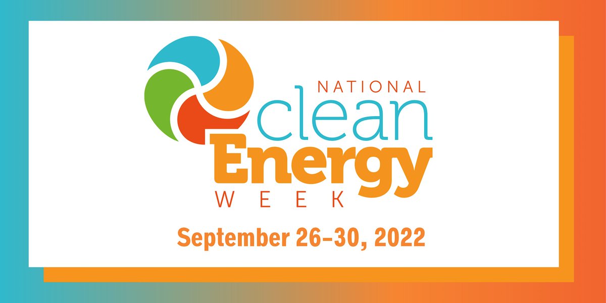 #NationalCleanEnergyWeek is here! Let’s spend the rest of this week recognizing what #cleanenergy can bring to Americans in every corner of the nation. To keep up with #NCEW22 updates, follow <a href="/NCEWConf/">National Clean Energy Week</a> and be sure to celebrate this week in your own way.