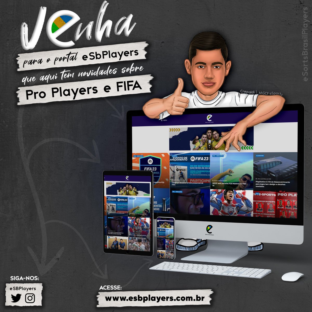 gruplayesports's tweet photo. O FIFA 23  já começou! 🔥

Acesse https://t.co/9BCebPos22 e fique por dentro de tudo o que rola no cenário. Pro players, gameplay e todas as novidades do FIFA brasileiro. 

Há anos trazendo o melhor do cenário!🎮⚽️🇧🇷

#esbplayers #fifa23 https://t.co/vOxh5N3CgD