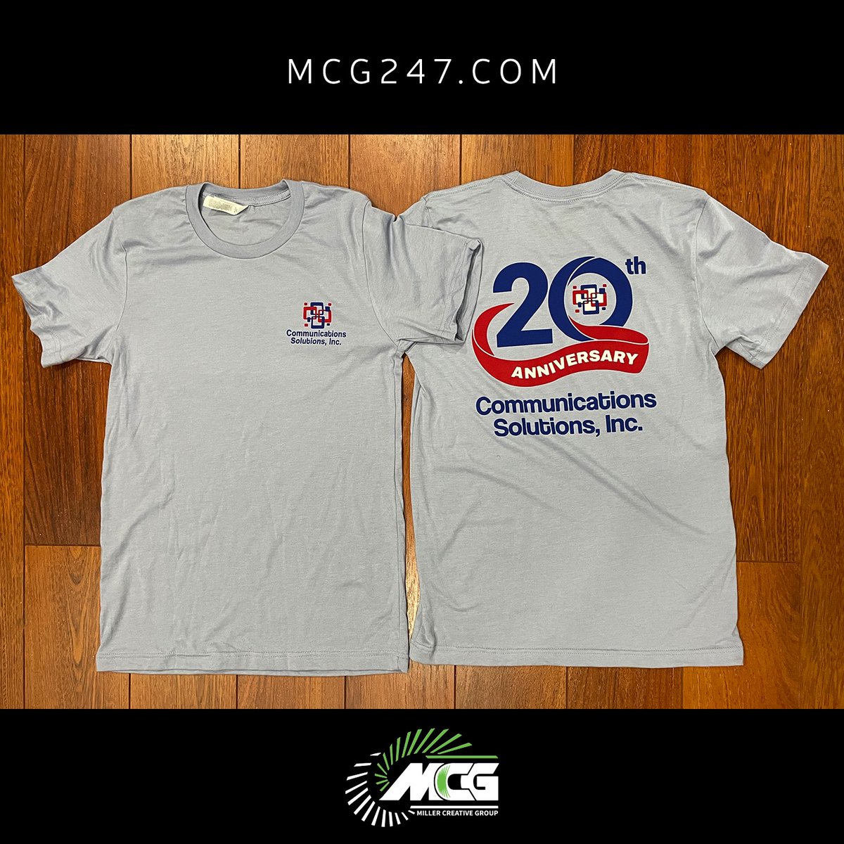 MCG247JAX's tweet photo. 20th Anniversary shirts for Communications Solutions
.
#mcg #millercreative #millercreativegroup #design #orangepark #graphicdesign #custommade #Jacksonville #custom #branding #print #shirts #apparel #screenprint #screenprinting #contactus #communicationssolutions #jax #photo https://t.co/lDYmDQXi9b