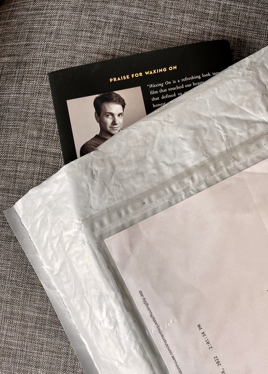 ralphmacchio's tweet photo. Wow! Landmark moment here. 1st official advanced copy of #WaxingOn has arrived! Can’t wait to share with you all on October 18th! https://t.co/nA0S9Cw8nr https://t.co/ude3792kLl