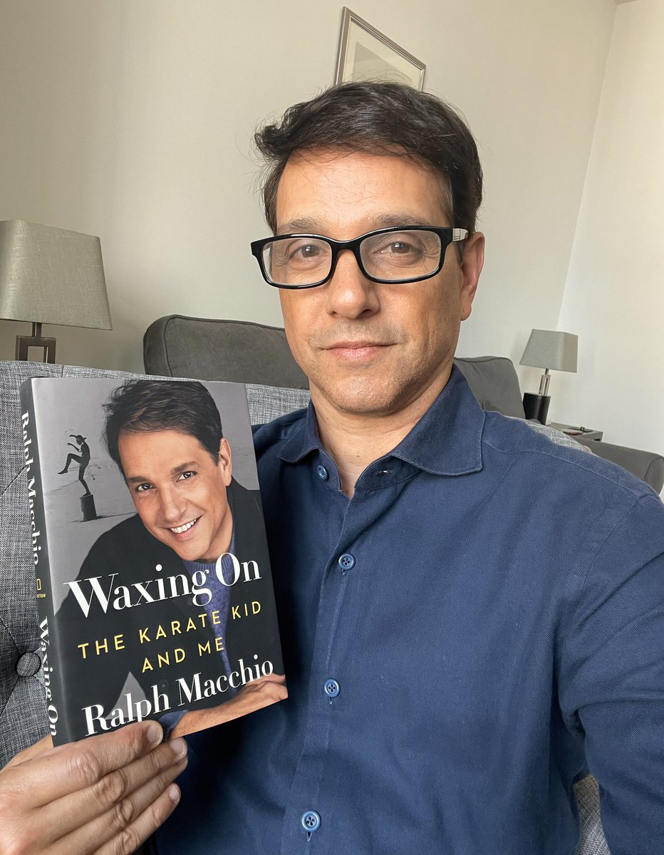 ralphmacchio's tweet photo. Wow! Landmark moment here. 1st official advanced copy of #WaxingOn has arrived! Can’t wait to share with you all on October 18th! https://t.co/nA0S9Cw8nr https://t.co/ude3792kLl