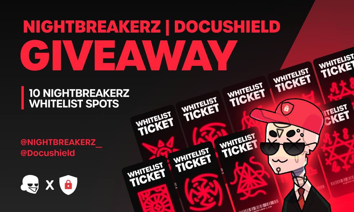 Docushield's tweet image. Howdy #DOCArmy🤠

We are very excited about the days ahead of us &amp;amp; can't thank you guys enough for the support🫶🙏

So what's better than a WL #Giveaway for the first collection coming to @MintItOnKadena 🔥👌

🎁Prize🎁
🧟10WL🛡️
☑️RT &amp;amp;❤️
☑️Follow @NIGHTBREAKERZ_ 
☑️Tag 3 friends!