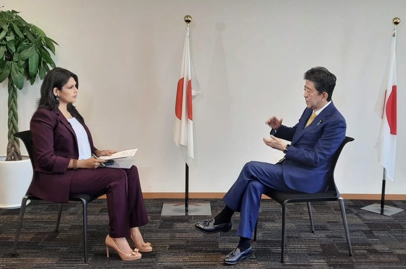 palkisu's tweet photo. As the world bids farewell to Japan’s longest-serving Prime Minister #ShinzoAbe, sharing a fond memory from this summer. It was perhaps his last interview. He was cordial, unassuming and thorough. Also, a friend of India. 
Om shanti. https://t.co/5bF9tikcJM