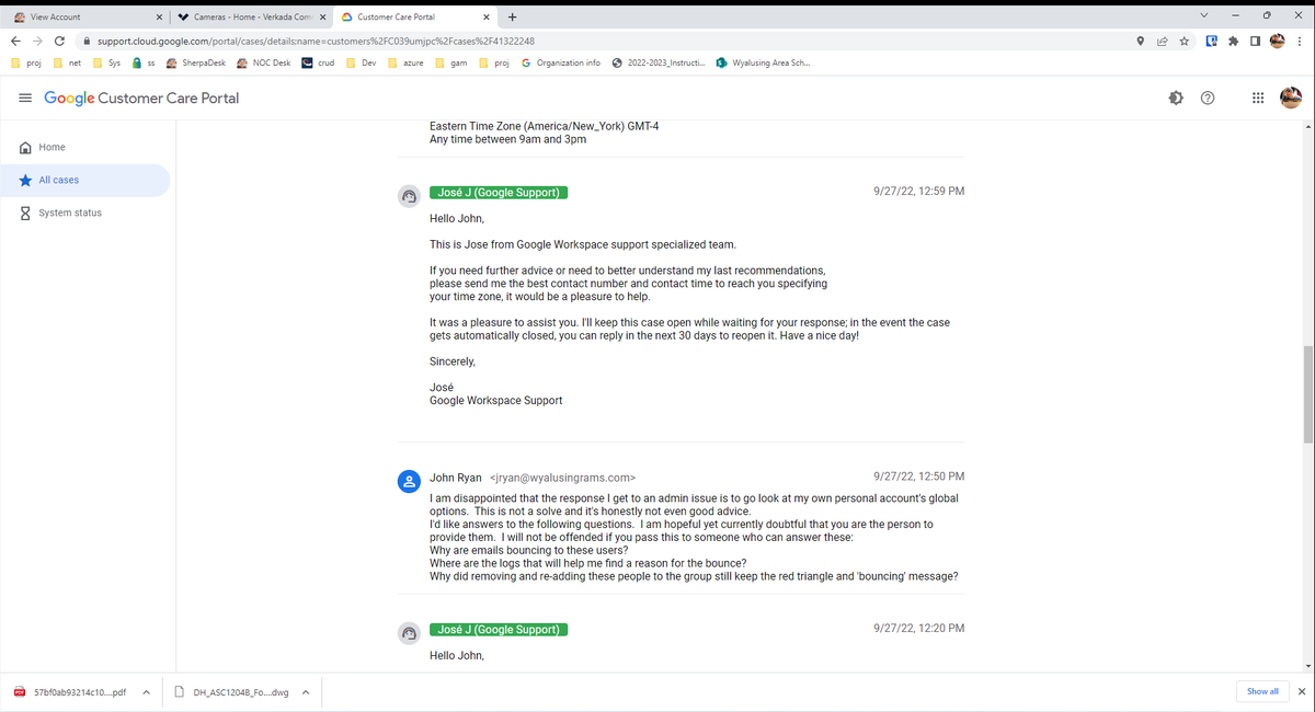 unff's tweet photo. @AskWorkspace Why are your support reps stonewalling me when they haven't answered any of my questions? https://t.co/RZSkJzPQmp