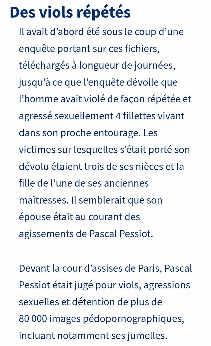 JozDire's tweet photo. @jchernandezjazz @DufelayS 16 ans de prison pour le pédocriminel #PascalPessiot, échangiste, fétichiste, sm, scatophile et puppy player
Viols sur 3 nièces et la fille d'une maîtresse
Accusé aussi pour diffusion où parmi ses 80k fichiers pédoporno, ses propres filles jumelles
https://t.co/GdNVbayP87 https://t.co/jJvydTFxmn