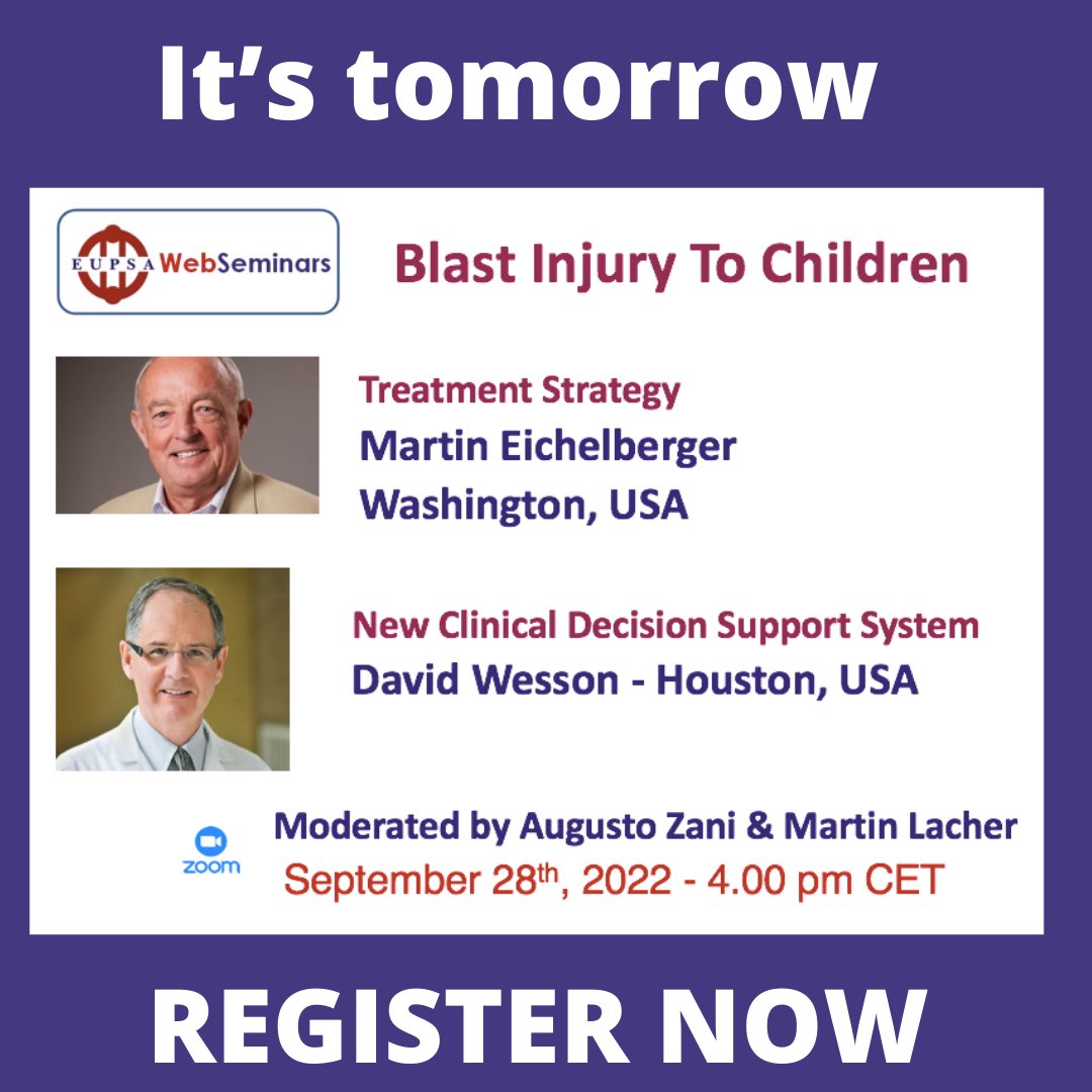 EupsaSurgeons's tweet photo. Not yet registered? Do it now: free registration
โก๏ธ https://t.co/4IPQ4VUpvH
#eupsawebinars are back
Rtw! and join us
@martin_lacher @augusto_zani @AssoChirPed @Me4Ped @StayCurrentMD @medpagetoday https://t.co/Kh8pPWoXt8