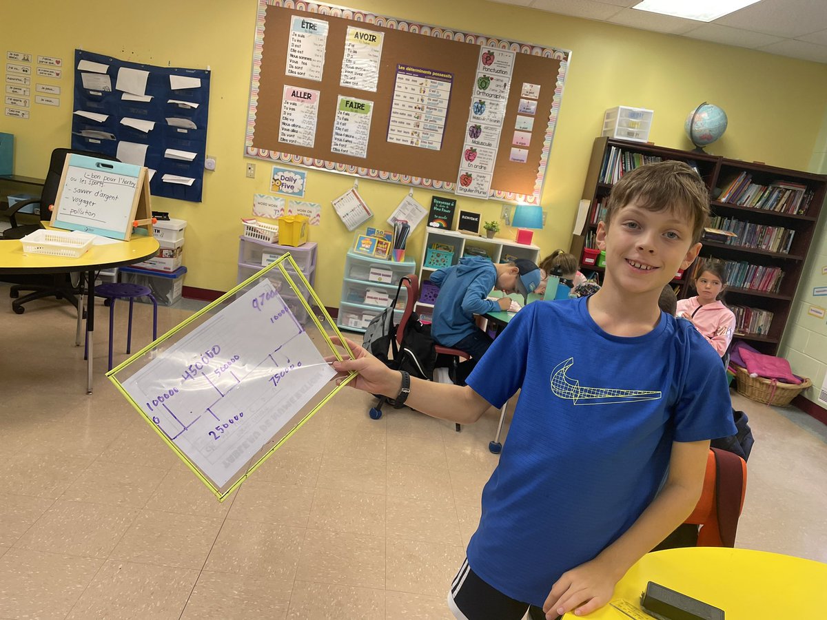 MissPower709's tweet photo. Today in math we worked on estimation using number lines✅ We love using the whiteboards for whole group warm up activities! Lots of number sense and reasoning skills being worked on this week in 5P. #mathisfun #numeracyblock #wecandohardthings https://t.co/anIHrO5Fb7