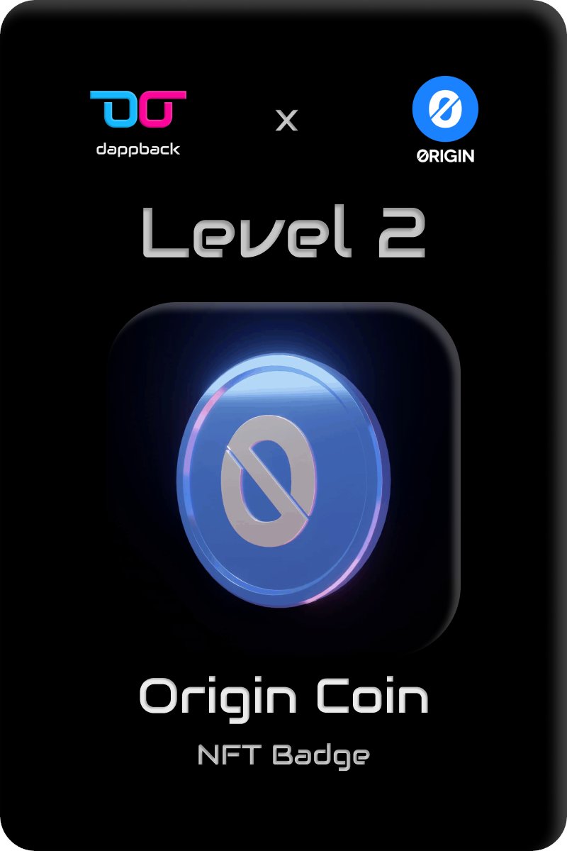 📢 Level 2 of our #Web3 Loyalty Program by <a href="/DappBackHQ/">DappBackHQ</a> is here! 

New On-Chain tasks: Get $OGN, $OUSD &amp; $OGV and Stake OGV for $veOGV 🤝

Our Level 2 NFT Badge: 'Origin Coin' 

Task away at dappback.com/originprotocol 🔥