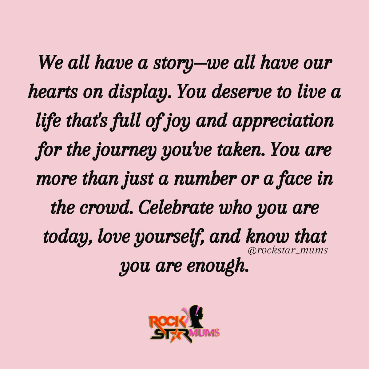 rockstarmums's tweet photo. Celebrate who you are today, love yourself, and know that you are enough.

#singlemom #singlemomlife #singlemoms #singlemomsrock #singlemomstrong #singlemomshustle #singlemomsupport #singlemommy #singlemotherhood #singlemomsclub #singlemum #singlemumlife #singlemomwarrior https://t.co/UDZef4KG3g