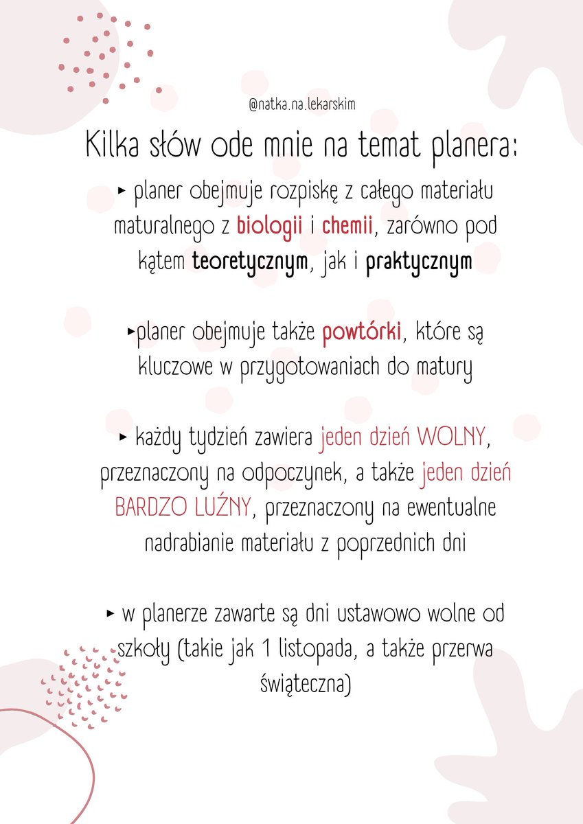 horanzbaby's tweet photo. ✨️planer maturalny z biologii i chemii✨️
Nie wiesz jak rozplanować materiał, aby wyrobić się ze wszystkim? 🤔 Chcesz opanować teorię, zadania maturalne i mieć też czas na powtórki? 🍀🧪
Ten PLANER jest dla Ciebie 🎆
format: pdf
‼️ cena : 5zł ‼️

#HarryStylesLoveOnTourWarszawa https://t.co/7NVdtQT4bY