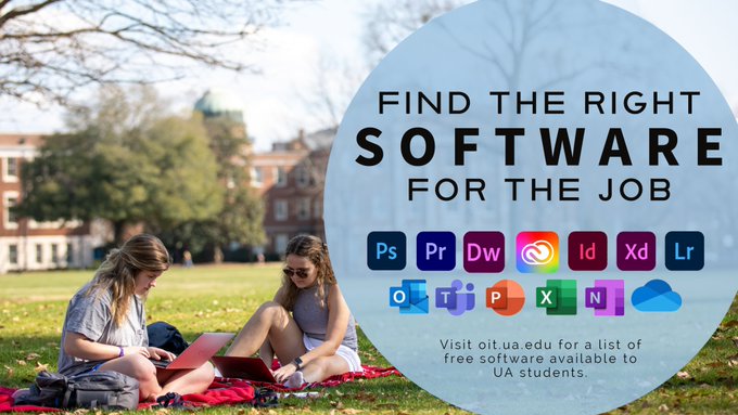 If you're a student, staff, or faculty at University of Alabama, you can EXCEL from anywhere with your desktop, laptop, and phone.

Just connect with OIT for access to all the software available to you for free. 💻

🔗: oit.ua.edu/software/
