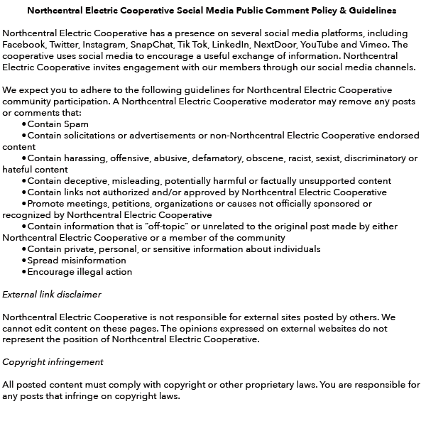 Northcentral Electric Cooperative tweet media