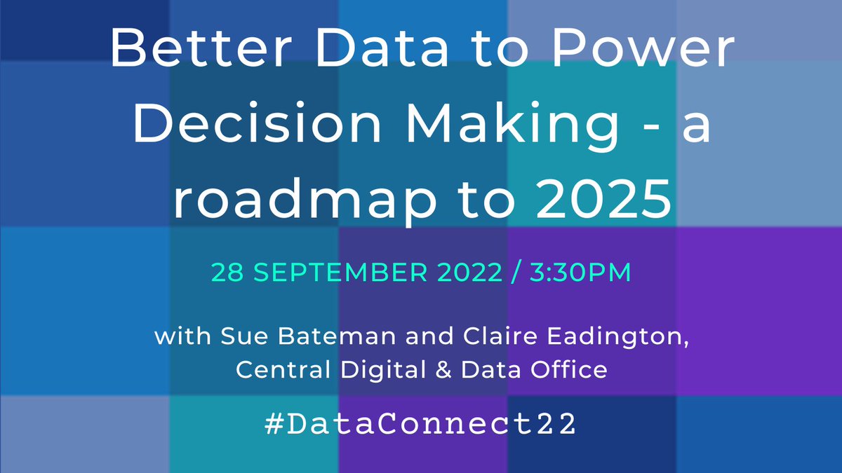 DataConnect23's tweet photo. 🚨Starting in 30 minutes!🚨
Where is government data headed? How can we meet the #NationalDataStrategy commitments? Hear from Sue Bateman & @marathonshine #DataConnect22
https://t.co/g10q0kEoN5 https://t.co/MGVGbCEEnR
