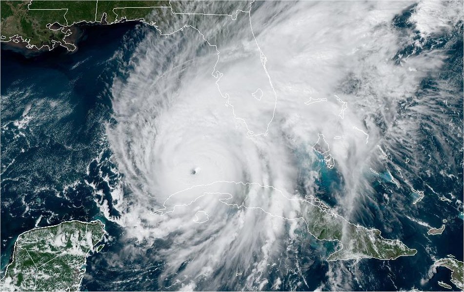 L'ouragan #Ian donne ce soir des images satellite spectaculaires au nord immédiat de #Cuba. Ian est toujours de catégorie 3 mais devrait passer rapidement en catégorie 4. 