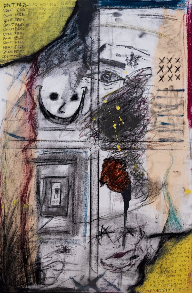 whois_domino's tweet photo. WE ARE LIVE! 

1 piece of art - 4 24 hr auctions via @niftygateway  
DONTFEELBADFOR ME, Pt. 1” -
A collaboration between myself and @crtnty 

grab all 4 corners to receive the physical piece

https://t.co/YyUJDFZHkC

see the thread below to see the making of: https://t.co/74wmktLyok