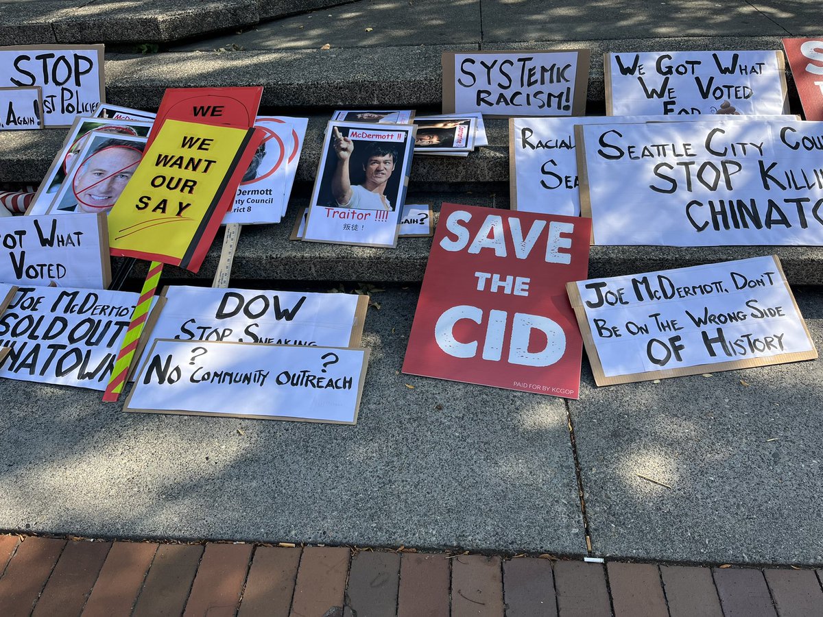 PaulRiveraNews's tweet photo. “Save the CID” right now Chinatown International District residents and their supporters are gathering to continue protests about a homeless shelter expansion in CID/SODO. They’re going to King county council meeting to tell leaders exactly what they think. More tonight @komonews https://t.co/dMEiVqQL8S