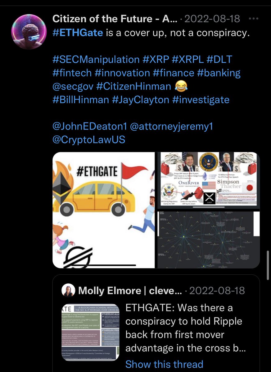 UtilityTheory's tweet photo. #ETHgate is not a conspiracy, it’s a coverup from @secgov officials that needs to be investigated by a third party!
The citizens need answers, and we will not stop until we get answers on the 🚩 https://t.co/lh4UanI2vW