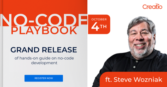 stevewoz's tweet photo. Join me at the No-Code Playbook: Grand Release by
Creatio on October 4th. Explore how the software
landscape is changing and what this means for the
future of business. Register for free: https://t.co/hPCQqDIfbb https://t.co/YIAfro1wwc