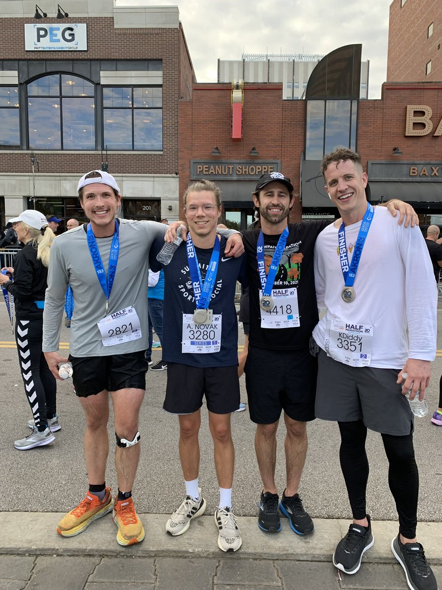 Andrew Novak (@andrewtnovak) on Twitter photo Still coming off the high from running the <a href="/AkronMarathon/">Akron Marathon</a> half this weekend.
Race strategy went out the window when I bumped into some friends at the start line and we talked/joked as we stuck together for the first 11-12 miles.
Finished @ 1:45:42. Plan to break 1:40 next year! Still coming off the high from running the <a href="/AkronMarathon/">Akron Marathon</a> half this weekend.
Race strategy went out the window when I bumped into some friends at the start line and we talked/joked as we stuck together for the first 11-12 miles.
Finished @ 1:45:42. Plan to break 1:40 next year!