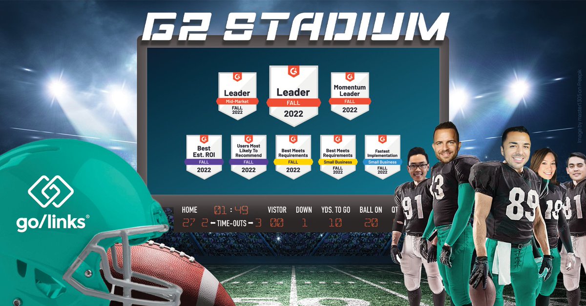 GoLinks's tweet photo. Every second matters, even when it’s not game day. Don’t let the clock expire before you make that big play. 🏈 G2 awarded GoLinks with new fall badges just in time for your most important quarter, Q4! #G2Report #G2Badges https://t.co/WbA9NjMQm3