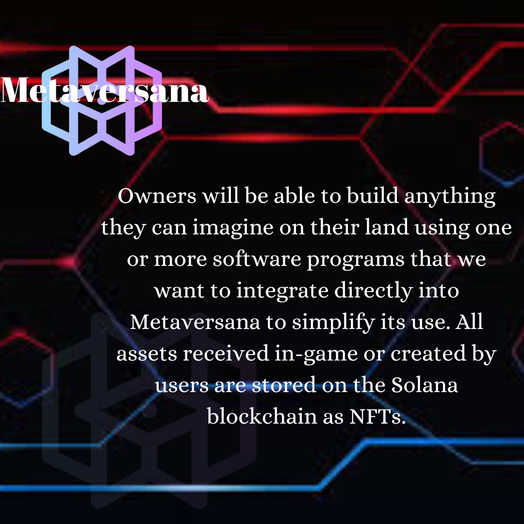 EssienUbong16's tweet photo. What interest you most in @MetaVersana? Do you know that owners will be able to build anything they can imagine on their land using one or more software programs that we want to integrate directly into #Metaversana to simplify its use. ?#MTVR #NFTs https://t.co/a77YwrAsAC