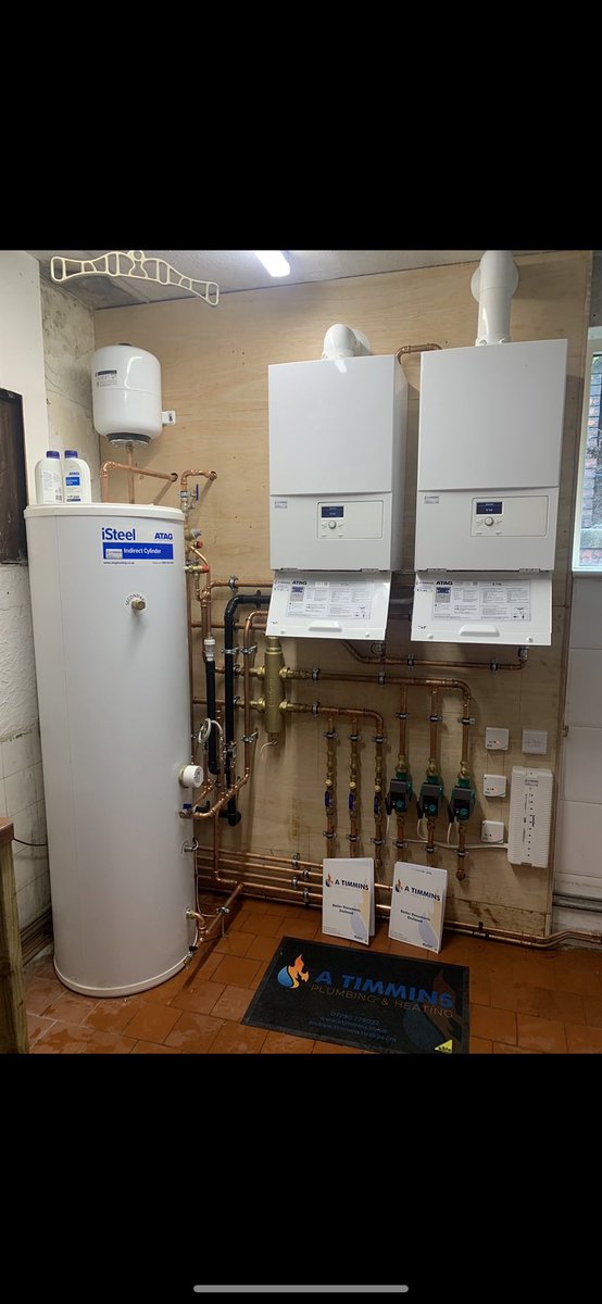 TimminsHeating's tweet image. Our latest installation twin #ATAGS &amp;amp; an #atag cylinder with hot water priority 
#spirotech low loss header with a little help from