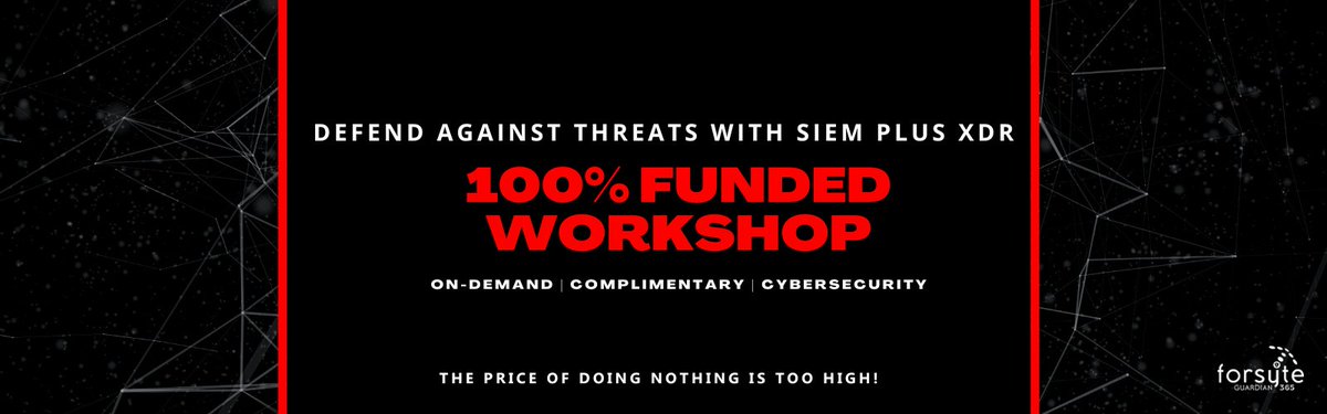 Nominations are NOW OPEN for the most popular #security workshop, Defend Against Threats with SIEM Plus XDR! loom.ly/2yUm9gU

If you are looking to achieve advanced security, compliance, and visibility with your Microsoft solutions, Forsyte is here to help. Apply now!