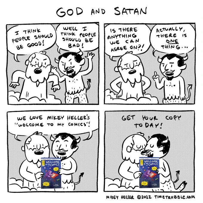 i drew a comic about God and Satan 