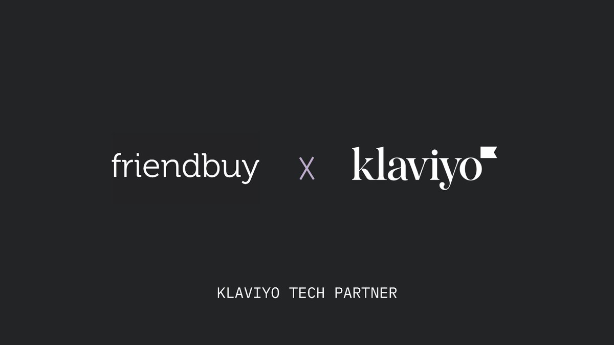 Friendbuy's tweet photo. We're proud to be recognized as an official Verified @klaviyo Tech Partner! 

We’re excited to continue our partnership and help brands build powerful, personalized customer journeys. Learn more about the Klaviyo partnership program here: https://t.co/N3SoFXBPMB https://t.co/XIziRd4WmM