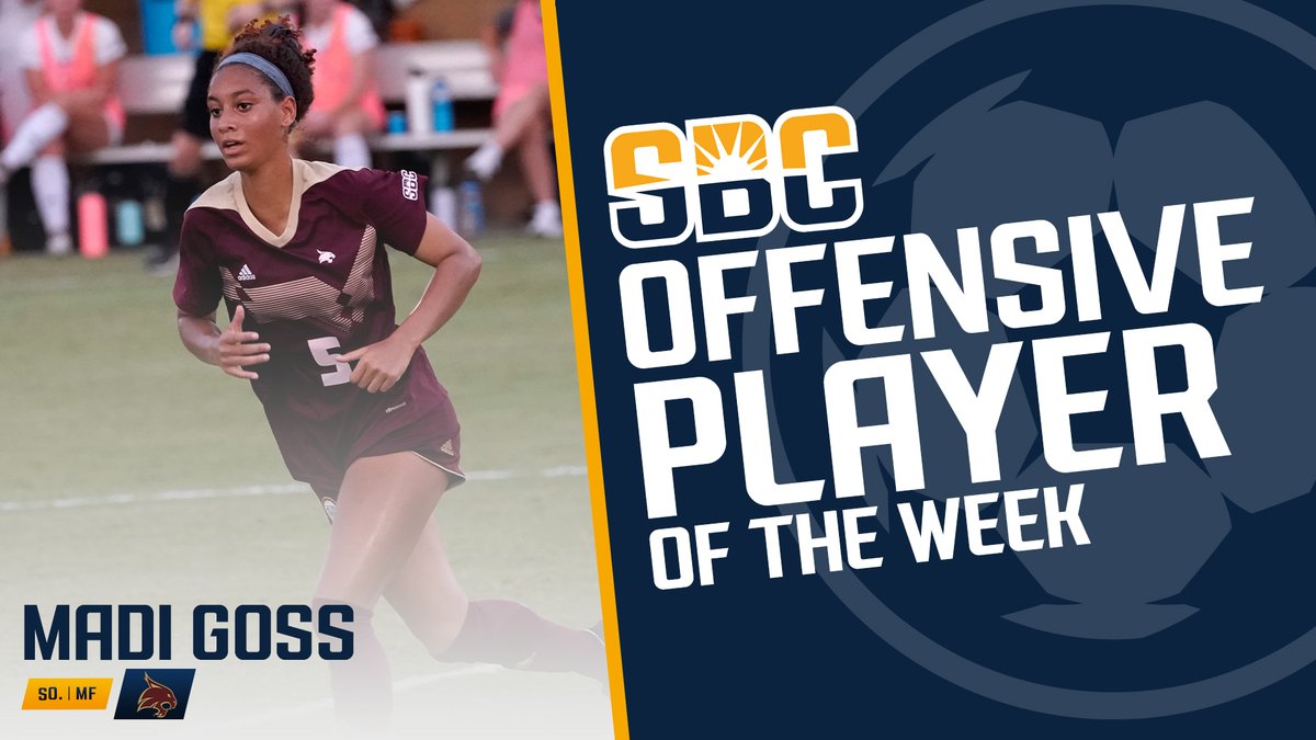 Sun Belt (@sunbelt) on Twitter photo πππ§ π§π₯πππ π£ππ₯ππ’π₯π ππ‘ππ.
Madi Goss of <a href="/TXStateSoccer/">Texas State Soccer</a> is the #SunBeltWSOC Offensive Player of the Week after her first career hat trick performance. She is the 12th in program history to record the feat and first since 2015. βοΈβ½οΈ
π°Β» sunbelt.me/3LL40RB πππ§ π§π₯πππ π£ππ₯ππ’π₯π ππ‘ππ.
Madi Goss of <a href="/TXStateSoccer/">Texas State Soccer</a> is the #SunBeltWSOC Offensive Player of the Week after her first career hat trick performance. She is the 12th in program history to record the feat and first since 2015. βοΈβ½οΈ
π°Β» sunbelt.me/3LL40RB